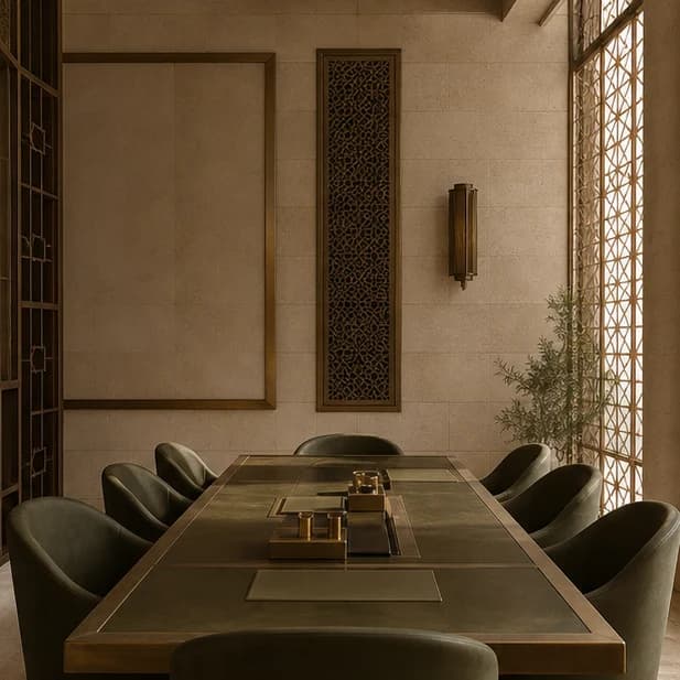 Contemporary legal meeting room without people